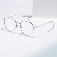 Jiojew Lunettes Unisexe Ultra Légères en Métal Pur, Montures Optiques Polygones pour Femmes, Montures de Lunettes en Titane