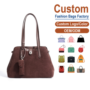 Sac fourre-tout vintage en daim, avec finitions en cuir, vente en gros directe d'usine, sac à bandoulière polyvalent pour tous les jours - Product Image 1