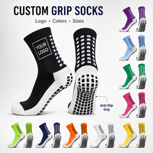 Wholesale Anti Slip <b>Sock</b> Non Slip Soccer Men Grippy Sport Football Custom Logo Sports Grip <b>Socks</b> - Product Image 1