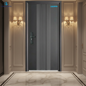 Portes d'entrée en acier chinois modernes, anti-effraction, finies en métal, sécurisées, pour appartement et maison - Product Image 4
