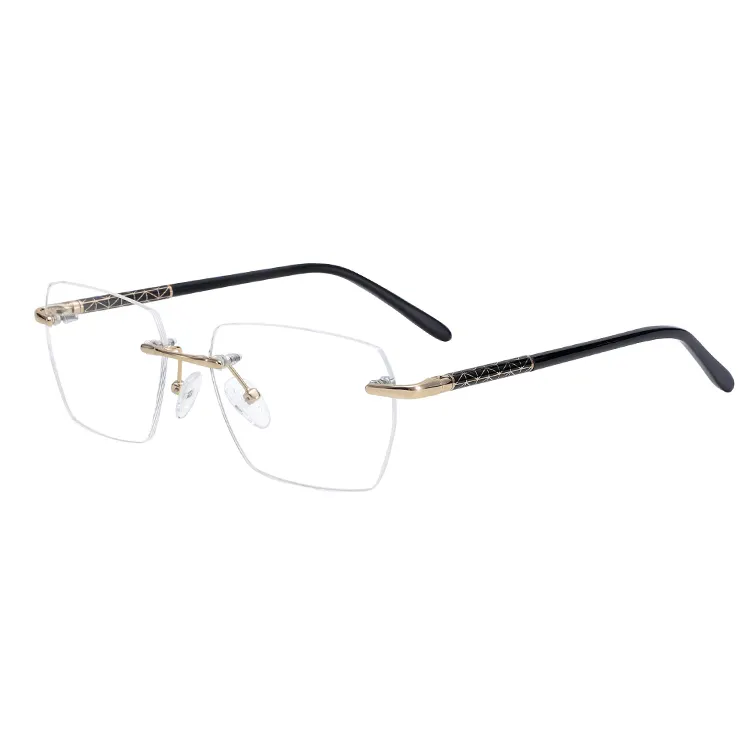 Vanlinker çerçevesiz kaliteli yumuşak bellek Metal gözlük optik çerçeve Vintage gözlük optik gözlük kadın