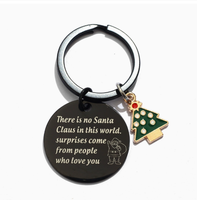 Gepersonaliseerde tekst Vintage Fashion Kerst roestvrijstalen sleutelhanger sleutelhanger eland sneeuwvlokpatroon lichtgewicht tag decoratie