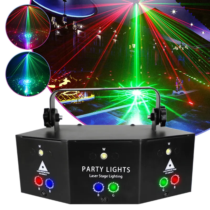 YSH Personal 9 Lens Laser strobe Scan Light RGB DMX dj disco Projector Colorful for KTV Bar night bar outdoor