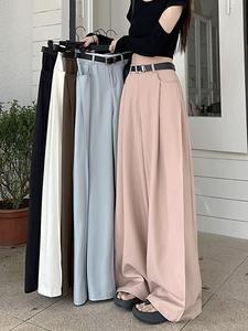 <span class=keywords><strong>Pantaloni</strong></span> da <span class=keywords><strong>Donna</strong></span> Stile Coreano a Vita Alta, Tinta Unita, Gamba Dritta, Casual Business, Lunghezza alla Caviglia - Product Image 2