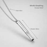 Collier pendentif en acier inoxydable plaqué or motif bambou, bijou anti-anxiété pour le yoga, la méditation et la respiration consciente