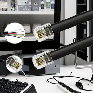 Cordons téléphoniques essentiels <span class=keywords><strong>RJ12</strong></span> 6P6C avec tailles <span class=keywords><strong>RJ12</strong></span> 6P6C Type de produit Câble métallique - Product Image 1