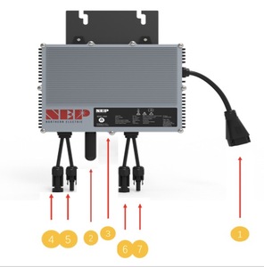 Microinversor Solar BDM800 NEP de 800W, Conexión a Red, 22-55V CA, 220V 230V, MPPT, IP67, para Exteriores, Balcón, Sistema Fotovoltaico, Eficiencia del 85%, 600Wp - Product Image 1