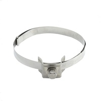 Supports de fixation pour panneaux de signalisation en acier inoxydable, à pattes évasées, avec boulons pour montage sur poteau