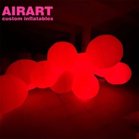 Décoration suspendue lumineuse LED, modèle de nuage blanc gonflable, ballon nuage géant gonflable