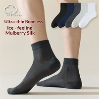 7392 Chaussettes courtes en coton pour hommes, chaussettes d'été noires fines en maille respirante, confortables et décontractées pour hommes