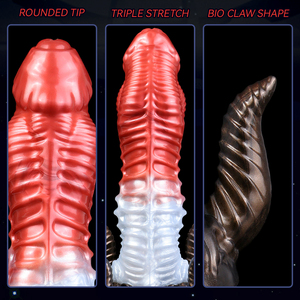 Dildo de silicona de 11'' de grosor, enorme, con textura real de espina de dragón, juguete sexual anal alienígena, masajeador de punto P y punto G, dildo de fantasía para hombres y mujeres - Product Image 4