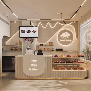 Mostrador de <span class=keywords><strong>Cafetería</strong></span> para Centro Comercial con Vitrina Integrada para Exhibición de <span class=keywords><strong>Pastelería</strong></span> y Estantes de Almacenamiento para <span class=keywords><strong>Cafetería</strong></span> o Panadería - Product Image 5