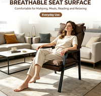 Chaise de mahjong à double coussin d'air ergonomique à dossier haut avec cadre en métal