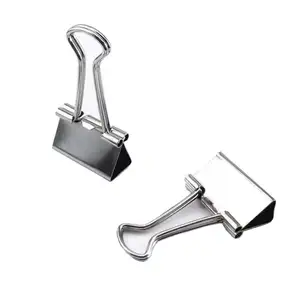 Wholesales 19mm 25mm 32mm Long Tail Nickel Plated Steel Binder Notes Letter Paper Clip Holder School Office Metal Binder Clips