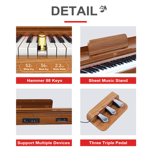 Cademe bán buôn Đàn piano điện tử âm nhạc Bàn phím đàn piano điện 88 phím trọng đàn piano kỹ thuật số cho Trung Quốc - Product Image 3