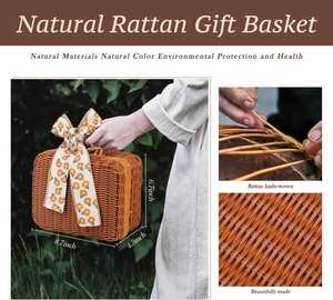 Low Price Custom Personalized Rattan Birthday Gift Basket for Her 2025 Unique Valentine's Day Gifts for Women - Product Image 6