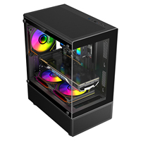 AntarcChill ODM OEM Black Preinstalled Tempered Glass PC Case Gamer Motherboard ATX ITX Desktop Cabinet Computer Cases & Towers