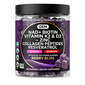 Gomitas de Colágeno, Queratina, Zinc, Vitaminas <span class=keywords><strong>K</strong></span> y D con NAD+, Resveratrol, Berberina y Biotina para Cabello, Piel, Uñas y Articulaciones (OEM) - Product Image 5