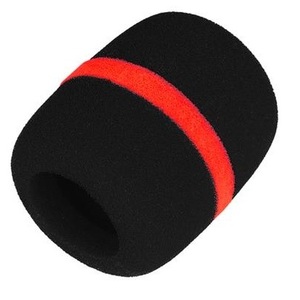 Esponja para Micrófono, Negra con Franja Roja, Tamaño Grande, para Grabación de Audio - Product Image 1