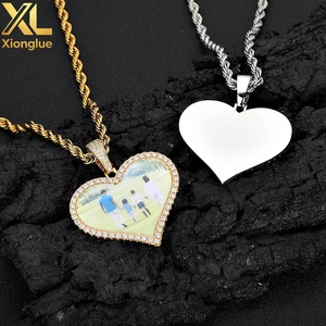New <b>Large</b> love <b>Photo</b> <b>Frame</b> Pendant Fashion Brand Personalized Customized <b>Photo</b> Necklace Pendant for Men and Women - Product Image 4