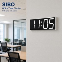 Jam Dinding LED Digital 6 Inci WiFi NTP Sinkronisasi Waktu Jaringan 4 Digit Peredupan Otomatis Alarm Timer Relay untuk Pabrik Kantor