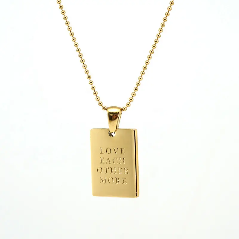 Mecylife colar de letras gravado personalizado, breathe world é o seu auto-amor gravado praça de aço inoxidável 18k