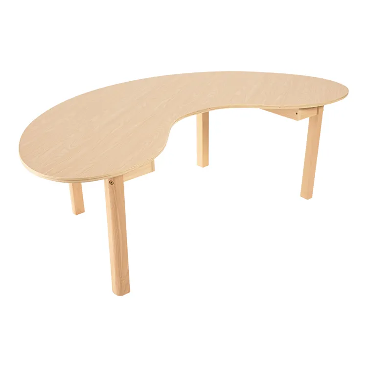 Mesa de Luna, mesa y silla de madera maciza de arco de jardín de infantes, educación temprana para niños, aprendizaje de arte para estudiantes de escuela primaria