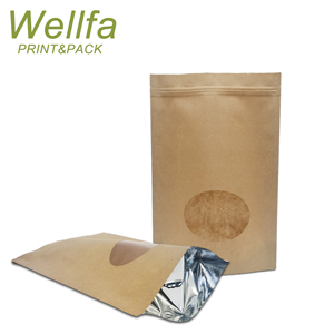 Custom stampato riciclabile <span class=keywords><strong>biscotti</strong></span> Stand Up sacchetto con cerniera biscotto sacchetto di carta Kraft con finestra di imballaggio per <span class=keywords><strong>biscotti</strong></span> Doypack - Product Image 2