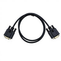Cable RS232 de Transferencia de Datos Confiable, Cable Serial DB9 Macho-Macho de 26 AWG, Conductor de Cobre Libre de Oxígeno con PVC Negro para Periféricos de PC