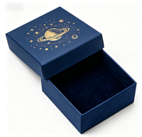 Boîte en papier mat deux pièces de différentes couleurs, personnalisable avec estampage à chaud, motif unique, petite boîte cadeau carrée vide pour bijoux