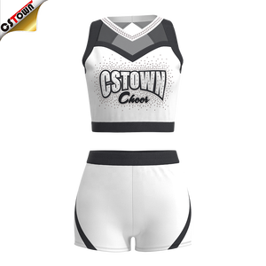 गर्म बिक्री डिजिटल मुद्रण सेक्सी जयकार के लिए नृत्य पोशाक आरामदायक चियरलीडिंग नृत्य टीम बनियान शॉर्ट्स महिलाओं - Product Image 2