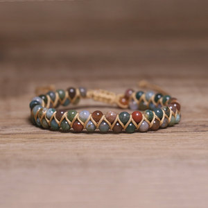Natural stone double-layer <b>bracelet</b>, meditation triple prosperity success <b>crystal</b> energy stone jewelry gift wholesale - Product Image 1