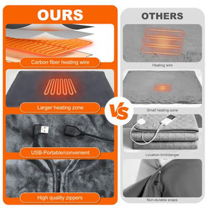 تعمل ببطارية USB تيار مستمر 12 فولت ببطانية رمي بطانية تدفئة من الفانيلا للشتاء تحافظ على التدفئة - Product Image 2