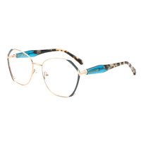 Gafas de Metal de Acero Inoxidable Sólido de Dos Tonos, Diseño Unisex de Alta Calidad, Bajo MOQ, con Montura Óptica de Diseño Moderno