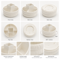 Boîte de rangement rotative pour pinceaux de maquillage série Puff, boîte en plastique, rangement anti-poussière, organisateur de cosmétiques, design moderne, pour la maison, pas cher