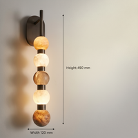 Lampe murale en albâtre naturel personnalisée, luminaire mural en métal multi-sphères pour la décoration intérieure européenne