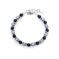 Bracelet extensible ajustable en pierres naturelles classiques bohèmes (Lapis Lazuli, Hématite, Œil de Tigre) – Bijoux unisexes en gros – Cadeau