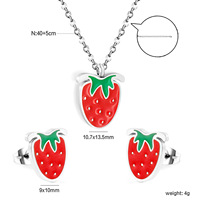 Europese & Amerikaanse Fruit Serie Bruidssieradenset Trendy Verguld Oorbellen & Ketting voor Vrouwen voor Feestelijke Gelegenheden