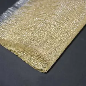 Rede de seda de cobre para decoração de casamento, malha decorativa de arame de metal para laminação de vidro, cor dourada, malha decorativa de arame de metal