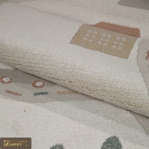 Tapis d'apprentissage interactif LandScopeTech, hypoallergénique, lavable, avec support en jute, en peluche, motif dessin animé, tissé à la machine, à poils de 9 mm, pour la maison - Product Image 3