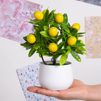 Meilleure vente : Bonsaï artificiel en pot à 12 branches, en plastique, citronnier, écologique, pour intérieur/extérieur, ornement, photographie de mariage