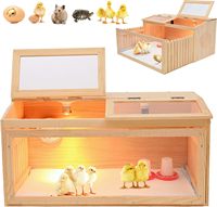 Couveuse à poussins en bois avec thermomètre, capacité 25 poussins, convient aux canards