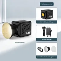 Kit Complet d'Éclairage Photo pour Streaming en Direct 40W, Lumière Blanche Chaude 2700K, Équipement Softbox COB, 14.8V 0.7kg, Vente en Gros
