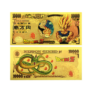 Ensemble de billets de banque classiques à thème <span class=keywords><strong>Dragon</strong></span> Héroïque, plaqués or 24 carats, en PVC étanche, carte commémorative, collection de souvenirs d'anime, cadeau - Product Image 1