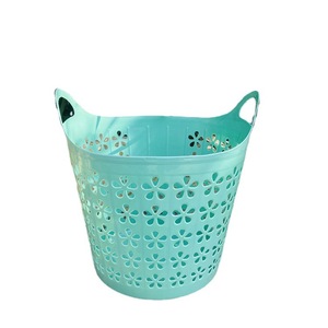 Plum Blossom Laundry <b>Basket</b> Round PP <b>Stackable</b> Clothing Organizer For Dirty Clothes Storage Living Room Toys - Product Image 4