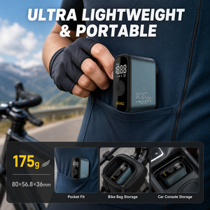 Pompe à vélo électrique ultra-compacte 150 PSI, <span class=keywords><strong>compresseur</strong></span> sans fil rechargeable avec capteur d'arrêt automatique LED <span class=keywords><strong>pour</strong></span> vélos de route, <span class=keywords><strong>VTT</strong></span> et vélos électriques - Product Image 4