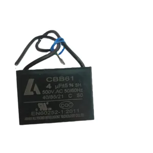 CBB61 2.5uF 3uF 3.3uF 250V 450V condensateur de moteur AC pour ventilateur de plafond schéma de câblage