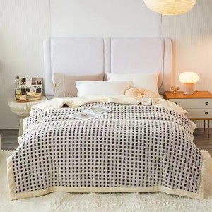 <span class=keywords><strong>Plaid</strong></span> jette de luxe épais hiver plaine couleur unie flanelle <span class=keywords><strong>polaire</strong></span> couverture - Product Image 3