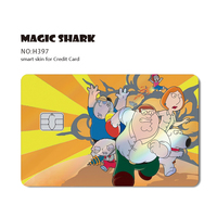 Les conceptions du client Personnalisez les autocollants de carte de crédit Holo brillants de dessin animé mignon de petite puce