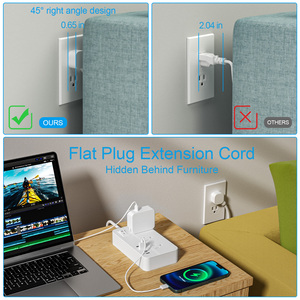 Regleta de alimentación de 17W con carga USB, 15A, 1875W, 6 tomas de CA (3/6), 4 puertos USB, protección contra sobretensiones ABS para oficina, escritorio, hogar, estudiantes - Product Image 6